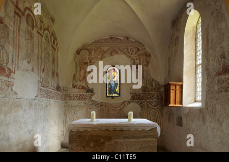 Maria Woerth, chiesa di inverno, affreschi, Carinzia, Austria, Europa Foto Stock