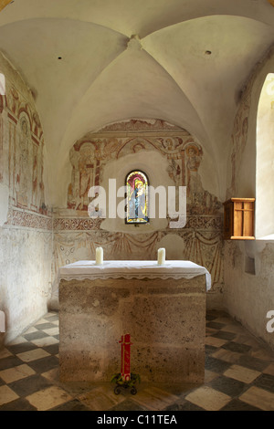 Maria Woerth, chiesa di inverno, affreschi, Carinzia, Austria, Europa Foto Stock