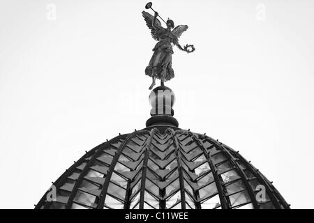 Cupola della Accademia di Belle Arti, chiamato anche "Limone" spremitore in bianco e nero, Dresda, Sassonia, Germania, Europa Foto Stock
