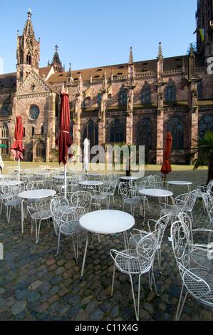 Muenstermarktplatz square, Freiburg, Baden-Wuerttemberg, Germania, Europa Foto Stock