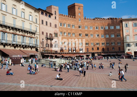 Piazza del Campo a Siena, Toscana, Italia, Europa Foto Stock