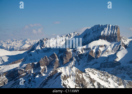 Mt Sichelkamm, Churfirsten gamma, cantone di San Gallo, Svizzera, Europa Foto Stock
