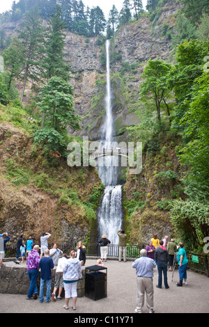 Cascate Multnomah, Columbia River Gorge, la cascata di gamma, Oregon, Stati Uniti d'America Foto Stock