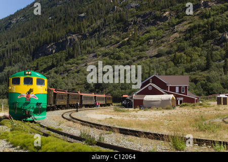 Historic White Pass & Yukon Route treno stazione di Bennett, storico Bennett, Chilkoot Pass, Chilkoot Trail Foto Stock