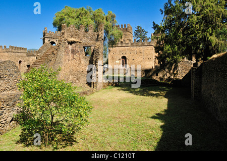 La rovina di bagno turco, Royal Enclosure Fasil Ghebbi, Sito Patrimonio Mondiale dell'UNESCO, Gonder, Gondar, Amhara, Etiopia, Africa Foto Stock