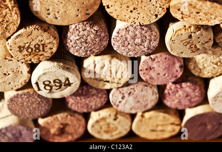 Immagine strettamente tappi vino Foto Stock