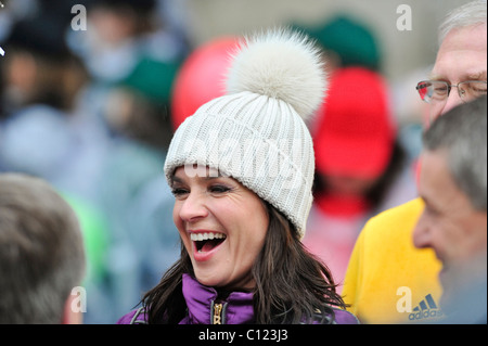 Katarina Witt, ex figura skater e campione olimpionico, presso la reception del tedesco partecipanti Olimpici 2010, Monaco di Baviera Foto Stock