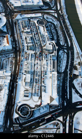 Fotografia aerea, Alleecenter shopping centre, neve, tempo di Natale, Hamm, la zona della Ruhr, Renania settentrionale-Vestfalia, Germania, Europa Foto Stock