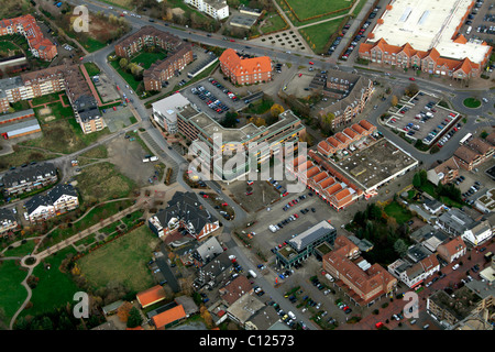 Vista aerea, municipio Voerde, Renania settentrionale-Vestfalia, Germania, Europa Foto Stock
