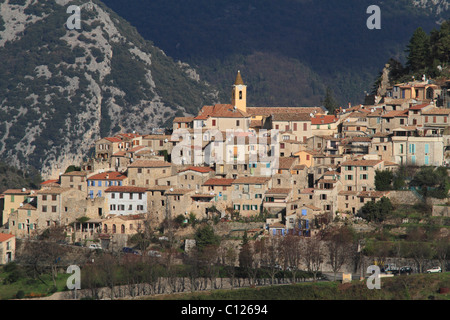 Sainte-Agnès, il più alto villaggio di montagna sul Mediterraneo, Département Alpes Maritimes, Région Provence-Alpes-Côte d'Azur Foto Stock