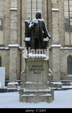 Un monumento di Johann Sebastian Bach, Lipsia, Sassonia, Germania, Europa Foto Stock