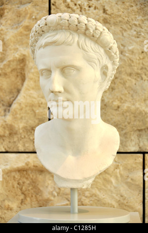 Busto di Augusto, Augustae Museo dell'Ara Pacis, Roma, Lazio, l'Italia, Europa Foto Stock