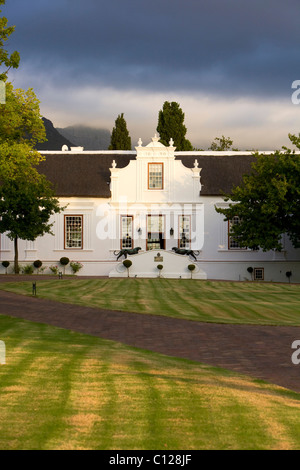 Lanzerac hotel di lusso, country house in Cape-Dutch stile architettonico, Stellenbosch Winelands, Cape Town, Sud Africa e Africa Foto Stock