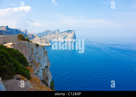 Cap de formentor vista da Maiorca punto settentrionale Foto Stock