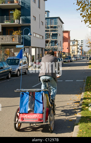 Il distretto di Vauban, Quartier Vauban, progettato come Friburgo la voce dell'Expo di Shanghai, Freiburg im Breisgau Foto Stock