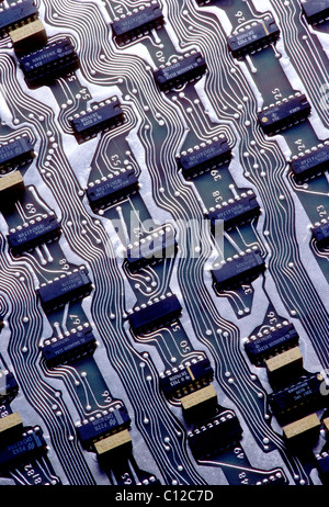 Close-up di un circuito integrato del computer Foto Stock