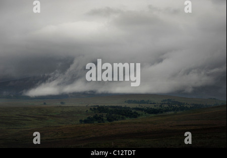 Basso appeso nube sulle montagne di Wicklow, Irlanda Foto Stock