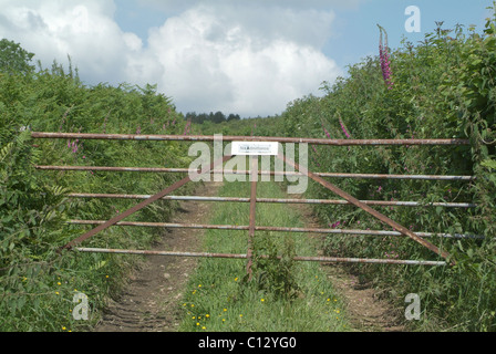 Nessun segno di ammettenza su una fattoria Foto Stock