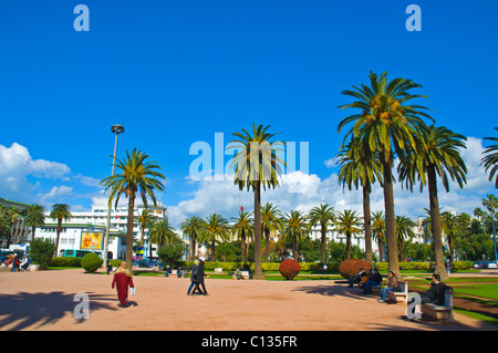 Luogo di Mohammed V square città nuova centrale di Casablanca in Marocco Africa settentrionale Foto Stock