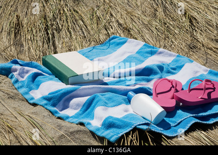 Stati Uniti d'America, Massachusetts, asciugamani su Marram Grass Foto Stock