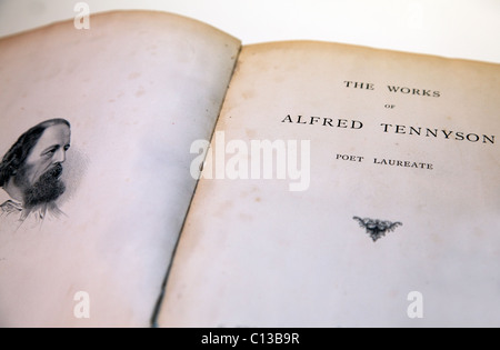 Extant volume delle opere di Alfred Tennyson, Londra Foto Stock