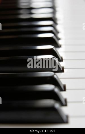 In prossimità dei tasti di pianoforte Foto Stock