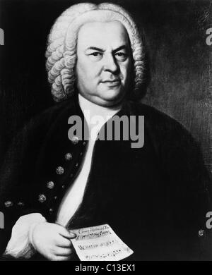 Johann Sebastian Bach (1685-1750), compositore tedesco, ritratto da Elias Gottlieb Haussmann, circa 1746. Foto Stock