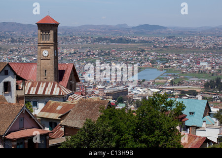 Vista su una sezione di Antananarivo. A volte abbreviato come tana. La città capitale del Madagascar. Foto Stock