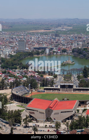 Vista su una sezione di Antananarivo. A volte abbreviato come tana. Capitale del Madagascar. Foto Stock