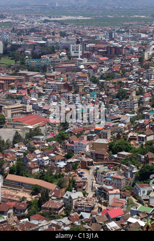 Vista su una sezione di Antananarivo. A volte abbreviato come tana. Capitale del Madagascar. Foto Stock