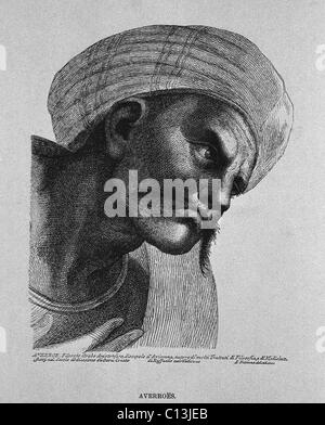 Averroes (1126-98), Moresco filosofo islamico e del medico. Il suo nome arabo era "Abu al-Walid Muhammad ibn Ahmad Ibn Rushd', Foto Stock