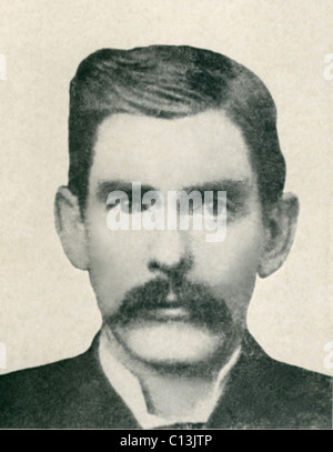 Il dott. John H. Holliday (1851-1887) era un dentista americano, giocatore e gunfighter combattuto con Wyatt Earp in Gunfight all O.K. Corral. Fotografia ritratto, realizzato da C.S. Volare in oggetto contrassegnato per la rimozione definitiva, 1881. Foto Stock