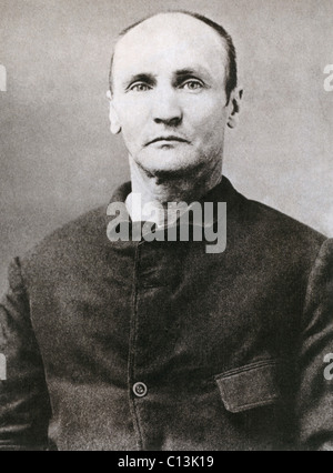 Alfred Packer (1842-1907), accusato e condannato cannibale, in una foto souvenir realizzati presso il penitenziario di Colorado, dove egli era detenuto da 1886-1901. Un film 1999, divora, era vagamente basato su Alfred Packer della storia. Foto Stock