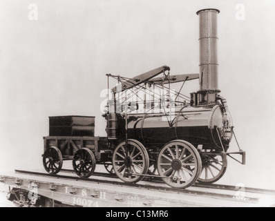 Modello di George Stephenson il successo della locomotiva 1829 il razzo. Più tecnicamente avanzati della sua giornata si è fatto un uso più efficiente del carburante prodotto più potenza ed era più stabile sulle piste. LC-USZ62-11263 Foto Stock