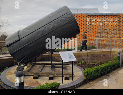 William Herschels telescopio, presso il Royal Observatory, Greenwich. Foto Stock