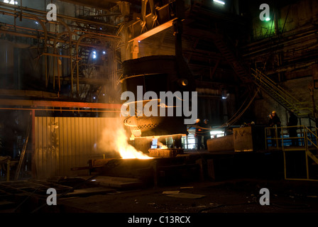 La produzione di acciaio a Sheffield Forgemasters Foto Stock