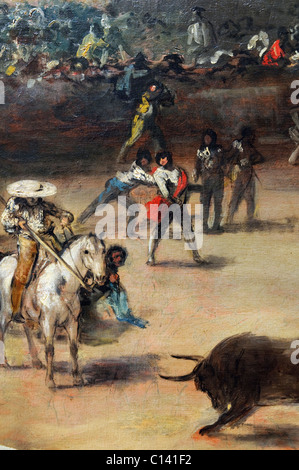 Dettaglio: corrida in un anello diviso, attribuita a Francisco de Goya y Lucientes, Foto Stock