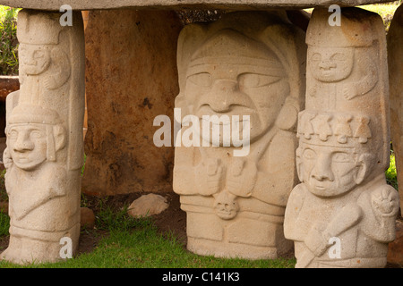 Prese a San Agustin sito archeologico, Colombia, Sud America, sito patrimonio mondiale dell'UNESCO, nel dipartimento di Huila Foto Stock