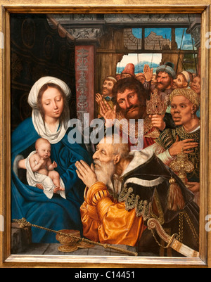 L Adorazione dei Magi, 1526, da Quentin Massys Foto Stock