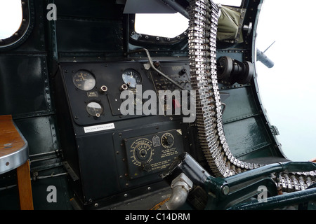 Pistola LATO B17 WW2 VINTAGE REPUBBLICA BOMBARDIERE CAMPO LONG ISLAND NEW YORK STATI UNITI D'AMERICA Foto Stock