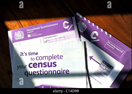 Il REGNO UNITO Inghilterra sotto forma di censimento per il 2011 Foto Stock