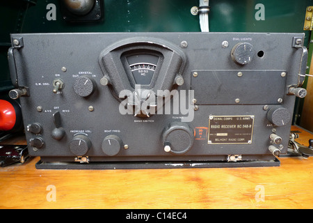 RADIO SET B17 WW2 VINTAGE REPUBBLICA BOMBARDIERE CAMPO LONG ISLAND NEW YORK STATI UNITI D'AMERICA Foto Stock