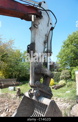 In prossimità di una benna idraulico pala Foto Stock