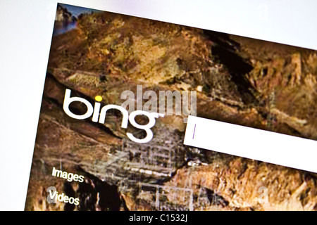 Bing motore di ricerca sito web visualizzato sullo schermo del computer Foto Stock