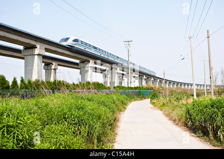 Shanghai: levitazione magnetica di treno Foto Stock