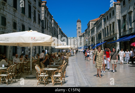 Stradun Street a Dubrovnik, Dalmazia, Croazia Foto Stock