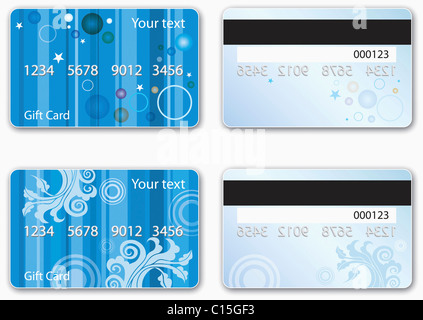 Vari tipi di carta di credito design Foto Stock