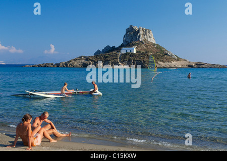 Spiaggia di Agios Stefanos, Nisi Kastri Isola, Kos Dodecaneso isole, Grecia Foto Stock