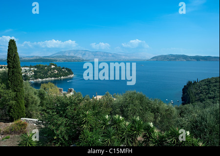 Vista in Kerasia, Corfù, Grecia Foto Stock