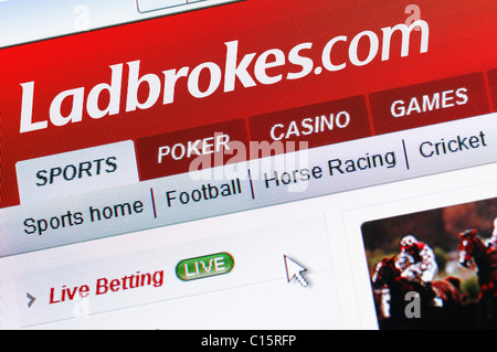 Ladbrokes gioco d'azzardo online e bookmaker. Ladbrokes.com è la versione Internet del bookmaker. Foto Stock